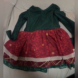 Festive Green and Red Kids dance leotard
